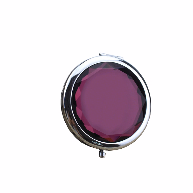Crystal Folding Vanity Mirror With Dual Magnification 2.8"