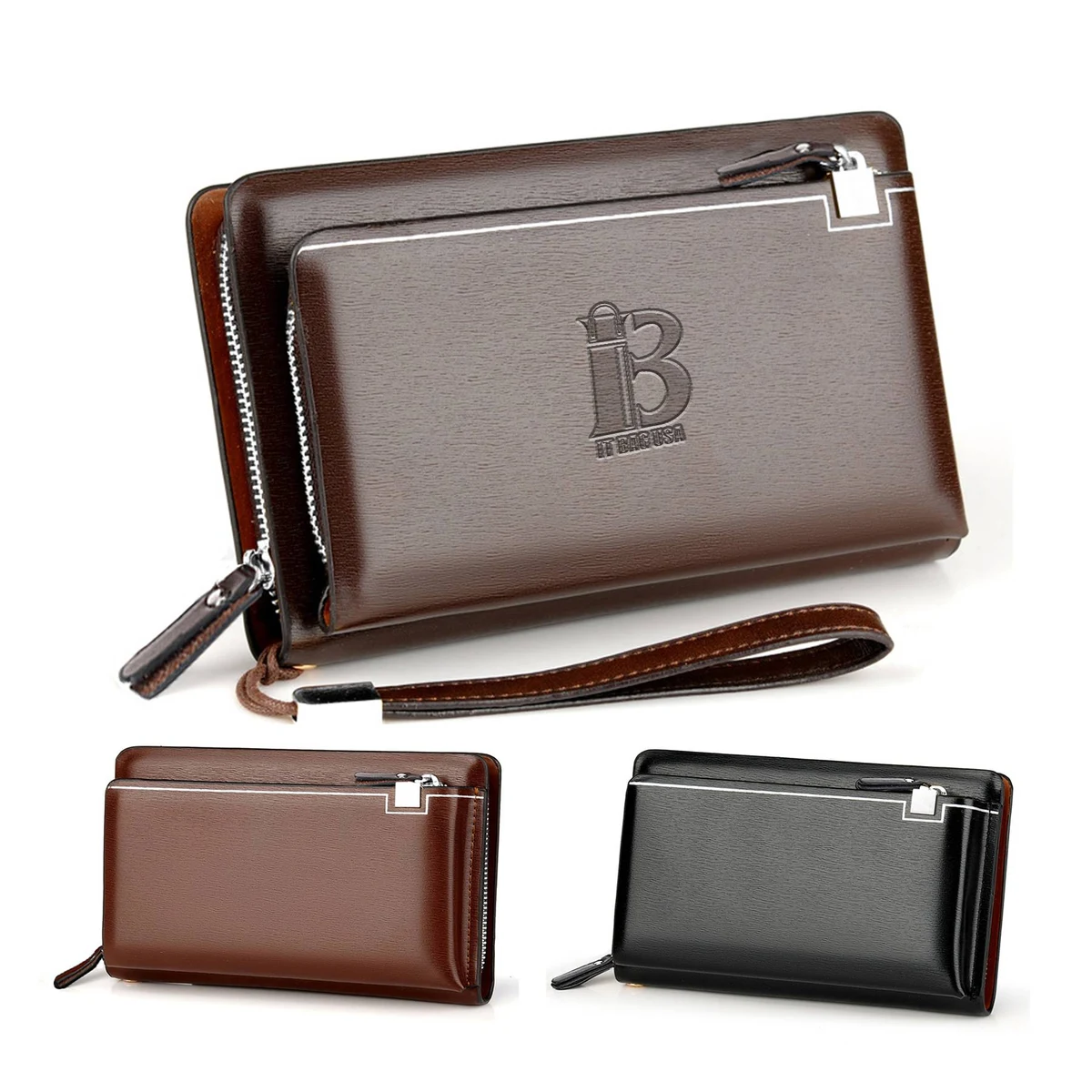 PU Leather Men's Handheld Purse 1
