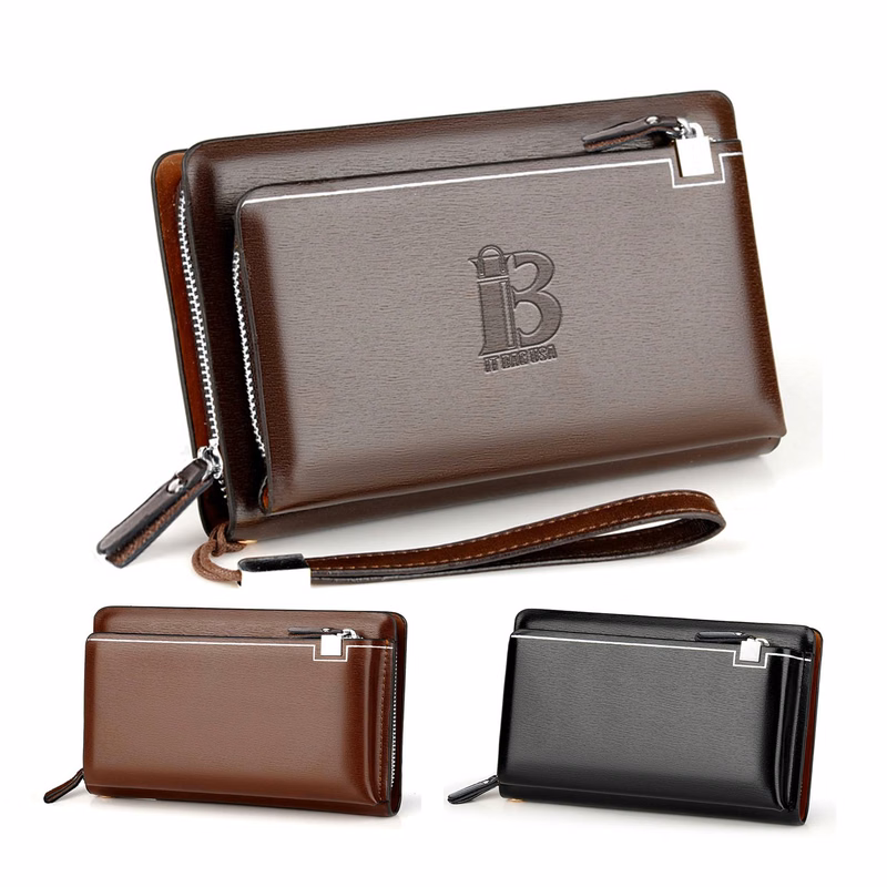 PU Leather Men's Handheld Purse