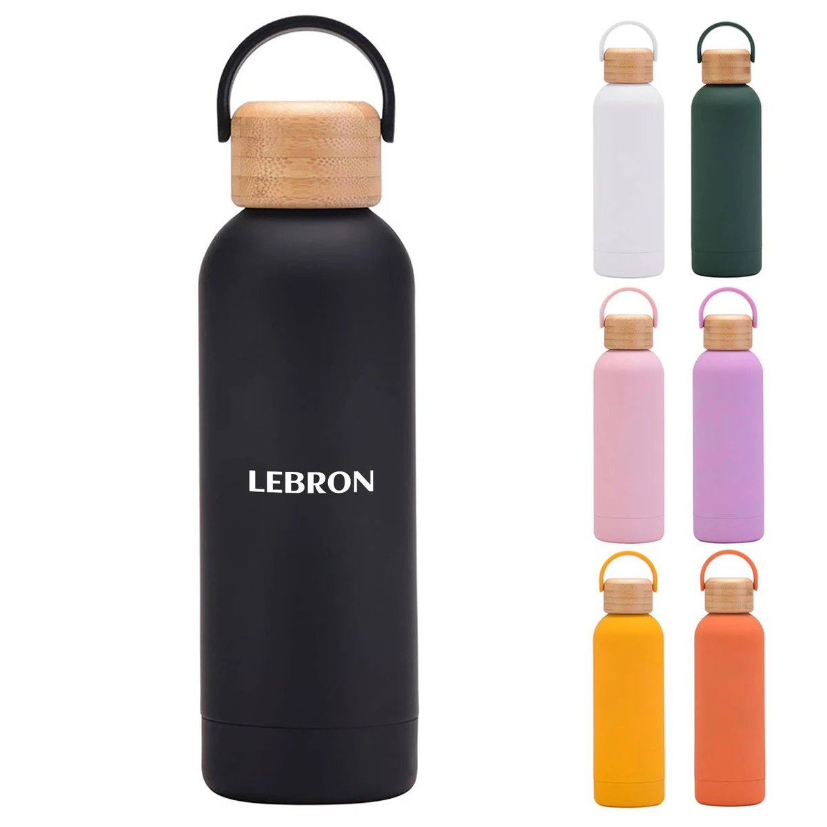 16 Oz Stainless Steel Water Bottle With Bamboo Lid 1