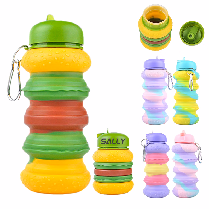 Folding Silicone Collapsible Sports Water Bottle