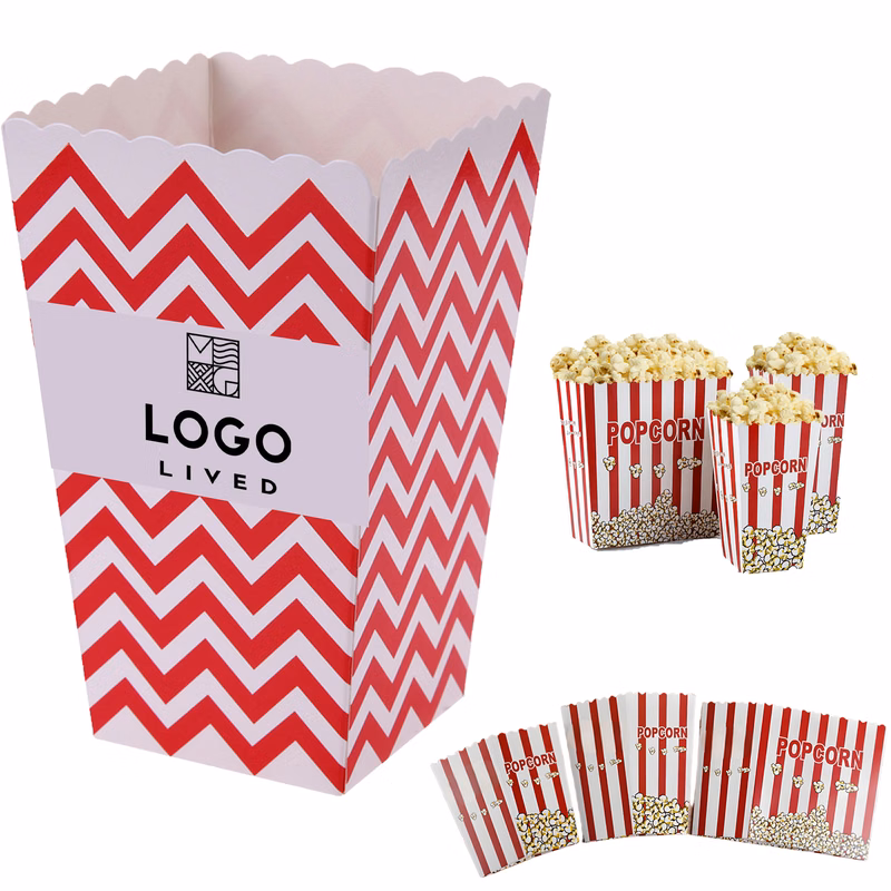 Foldable 32 OZ Popcorn Paper Container Box Custom MOQ 500