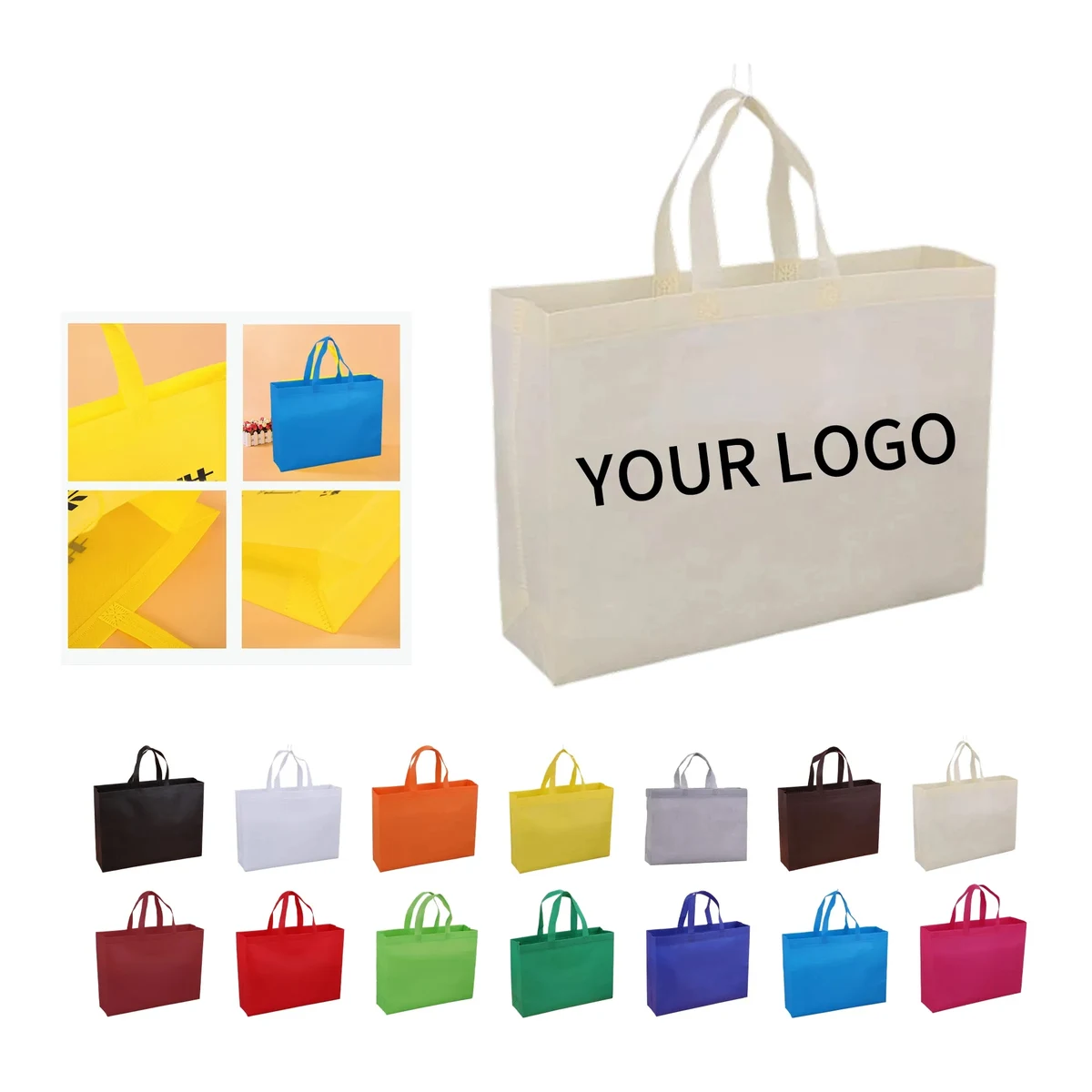 Custom Logo Non Woven Tote 17.8x13.8 1