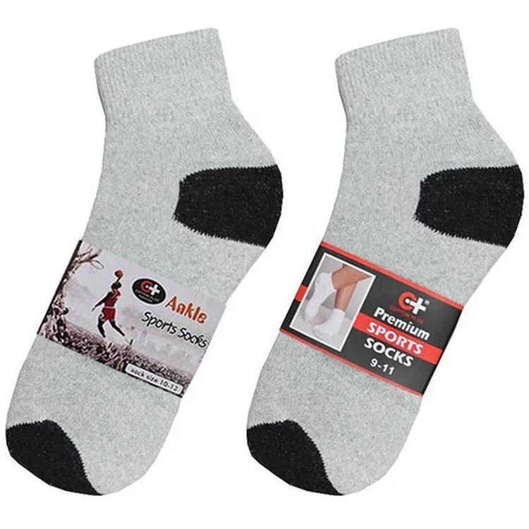 Adult Ankle Socks - Gray Size 9-11 1