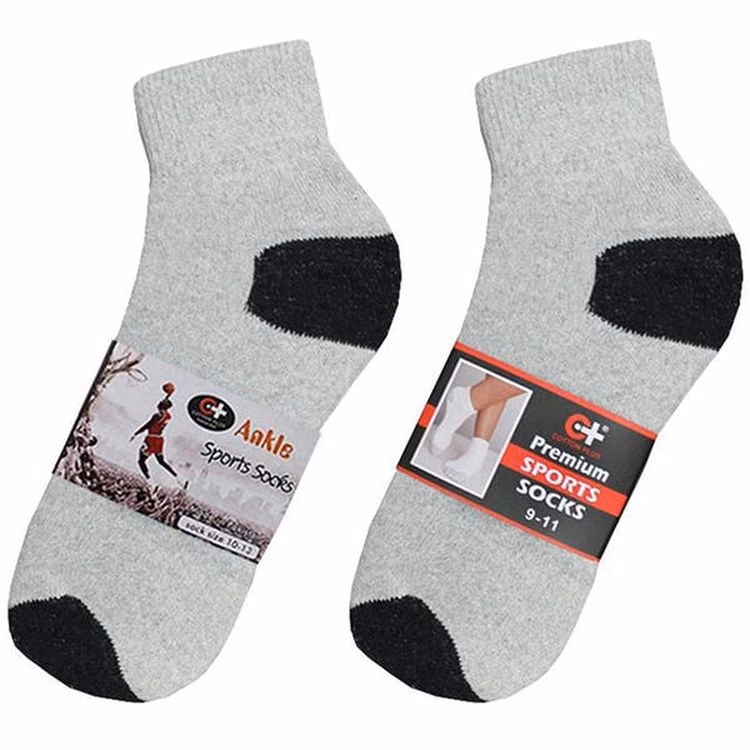 Adult Ankle Socks - Gray Size 9-11