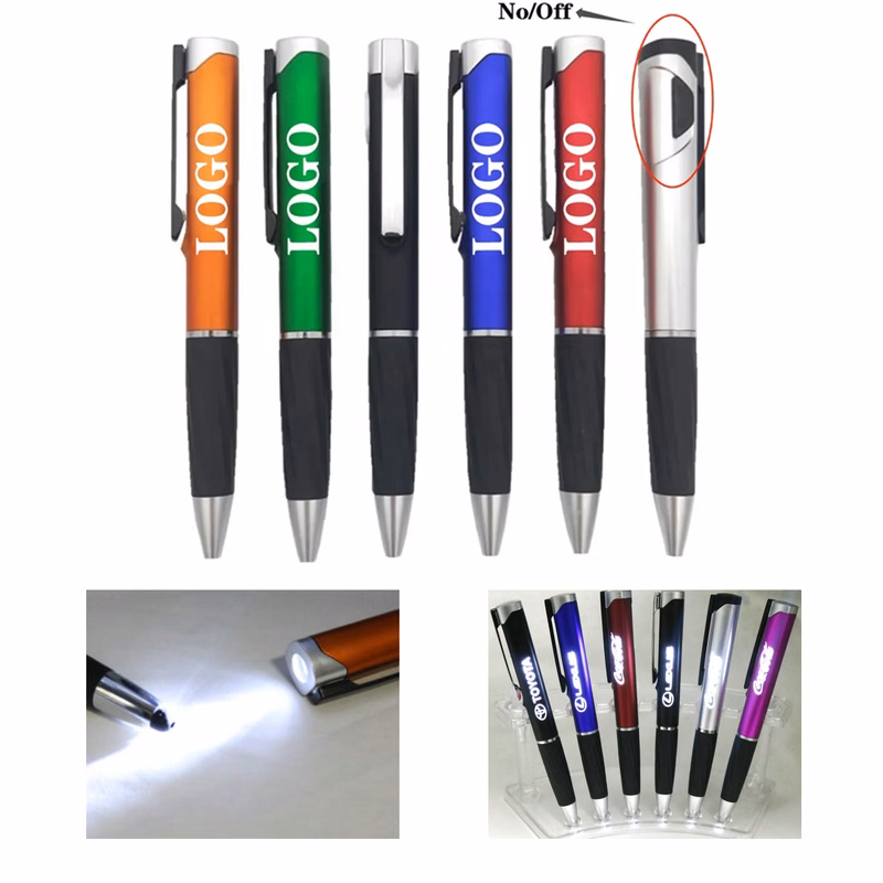 Functional LED Light Up Logo Pen