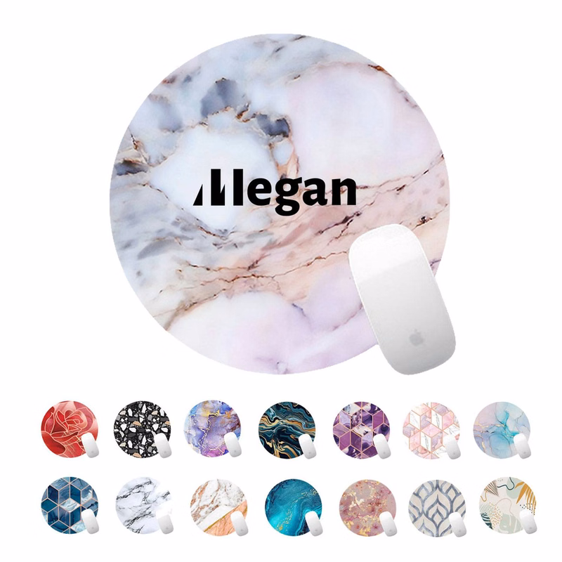 Natural Rubber Anti Slip Marble Circular Mouse Pad