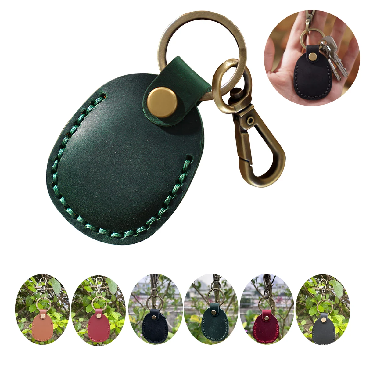 Genuine Leather Airtag Holder 1