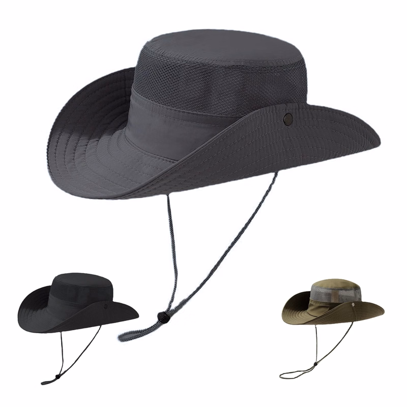 Polyester Sun Wide Brim Bucket Hat MOQ 50pcs