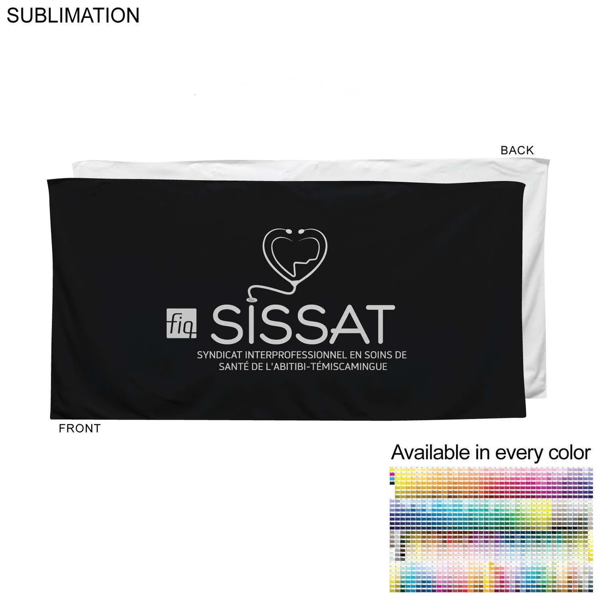 Colored Heavier Plush Velour Terry Cotton Blend Beach Pool Towel, 30x60, Sublimated Edge to Edge 1