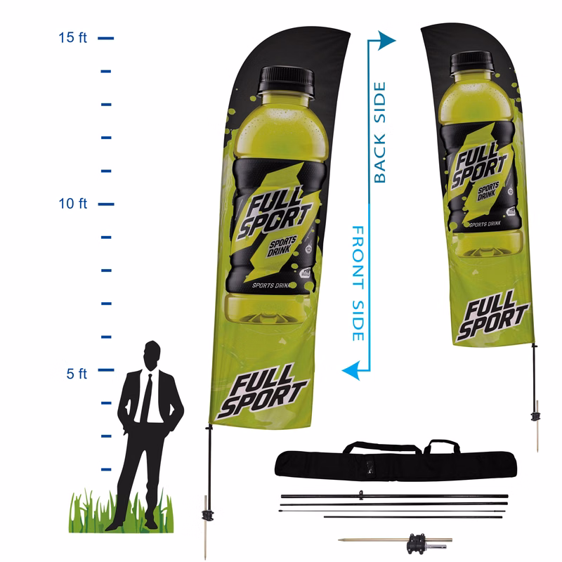 15 ft. Straight Advertising Flag Kit 6 (Double Sided)