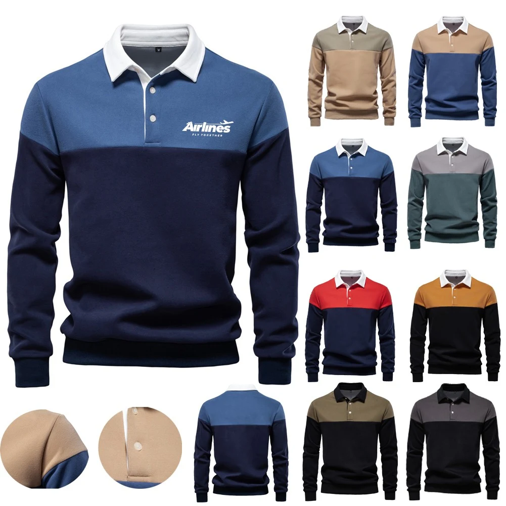 Mens Long Sleeve Polo Sweatshirts 1