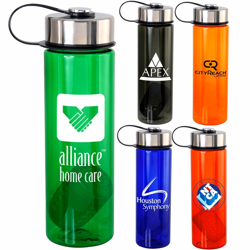 METAL LANYARD COLORFUL 24 OZ. BOTTLE WITH FLOATING INFUSER