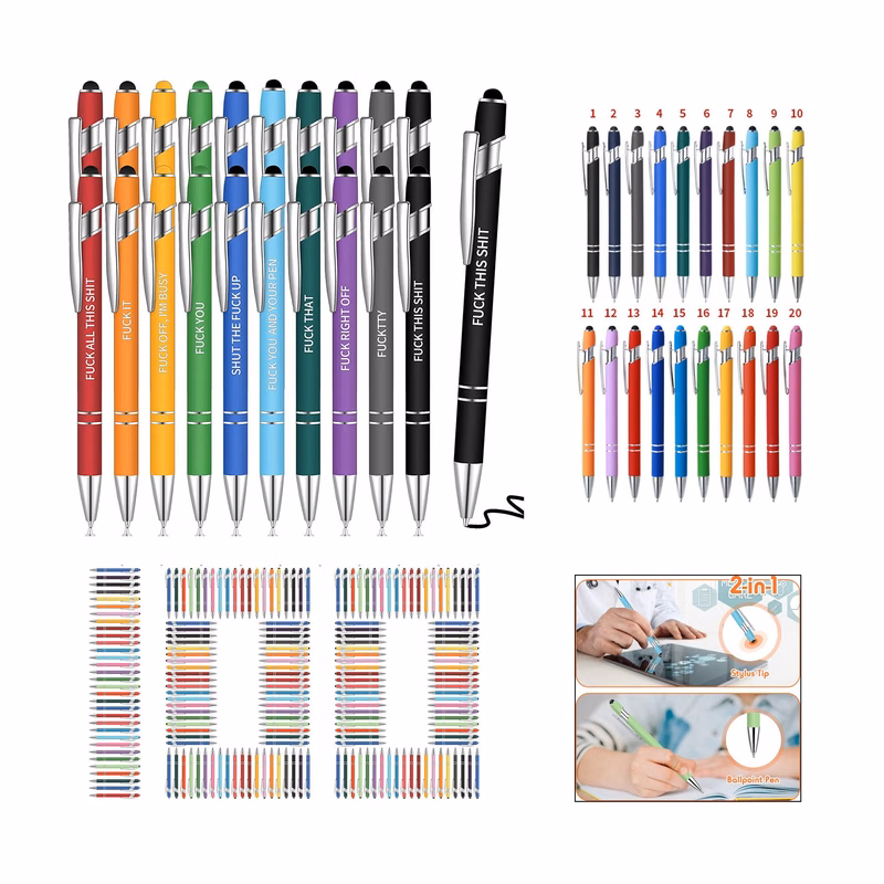 Ballpoint Pen with Stylus Tip Click Metal Pen