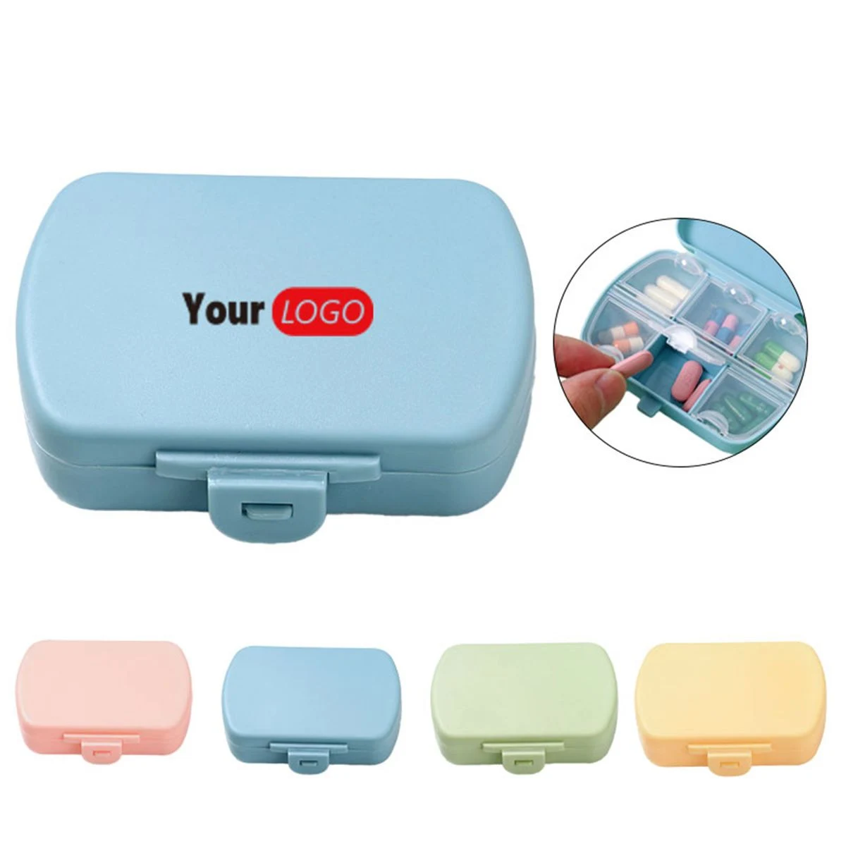 Mini 6 Compartment Pill Case 1