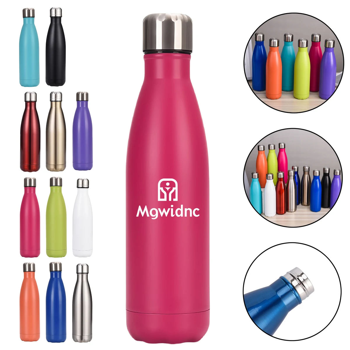 500ml Double Layer 304 Stainless Steel Insulated Water Bottle, custom water bottle with logo imprint 1
