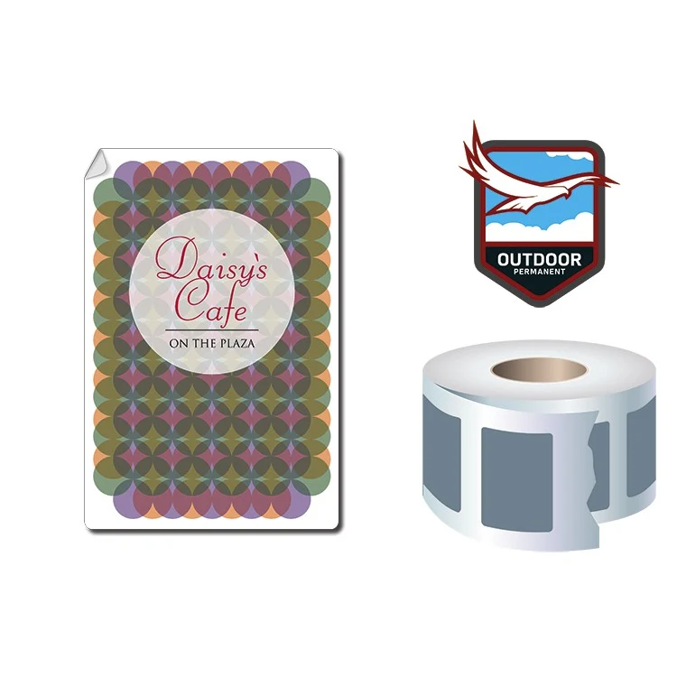 Roll Stickers / Decal - Outdoor Permanent - 6x4 Rectangle Shape 1