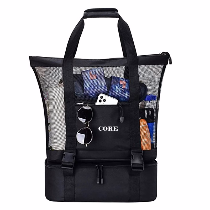 Mesh Beach Bag With Insulated Cooler