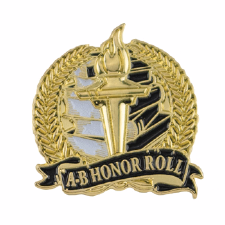 Academic Lapel Pin- A-B Honor Roll (1-1/8")