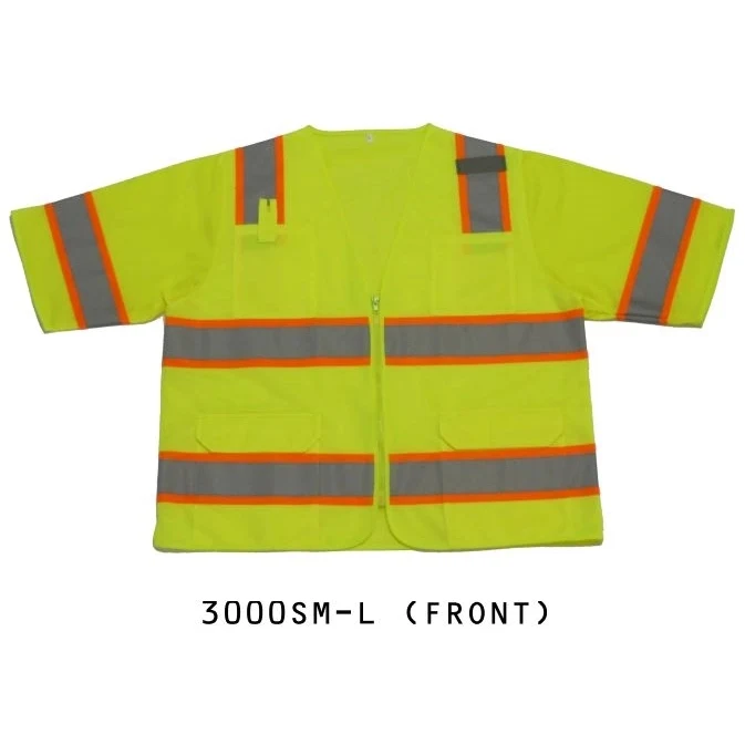 Ansi Class 3 Safety Vest, 2 Tone, Solid/Mesh 1