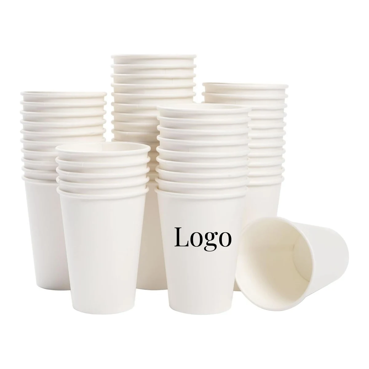 50 Pack 12 oz Disposable Paper Cups, custom paper cup with logo imprint 1