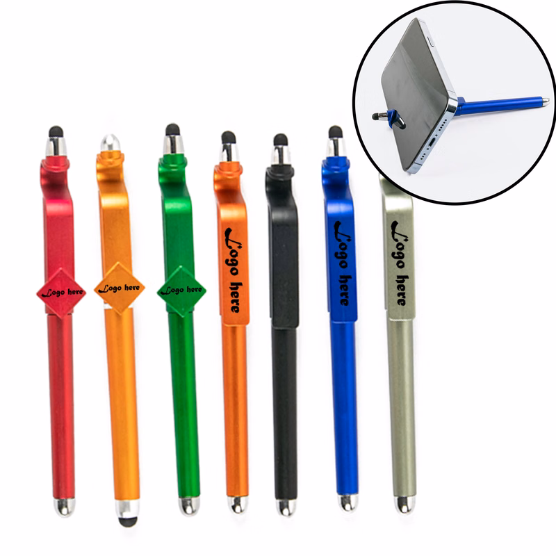 Ballpoint Pen with Fold-Out Phone Stand ?C Smooth Ink