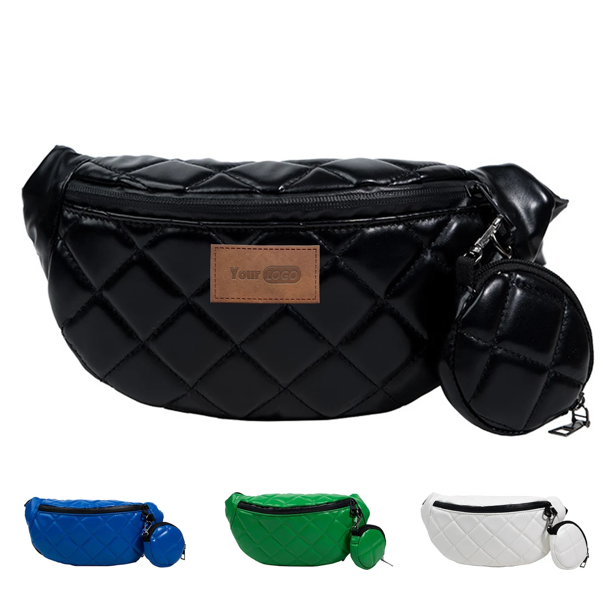 PU Simple and stylish rhombus one-shoulder dumpling bag 1