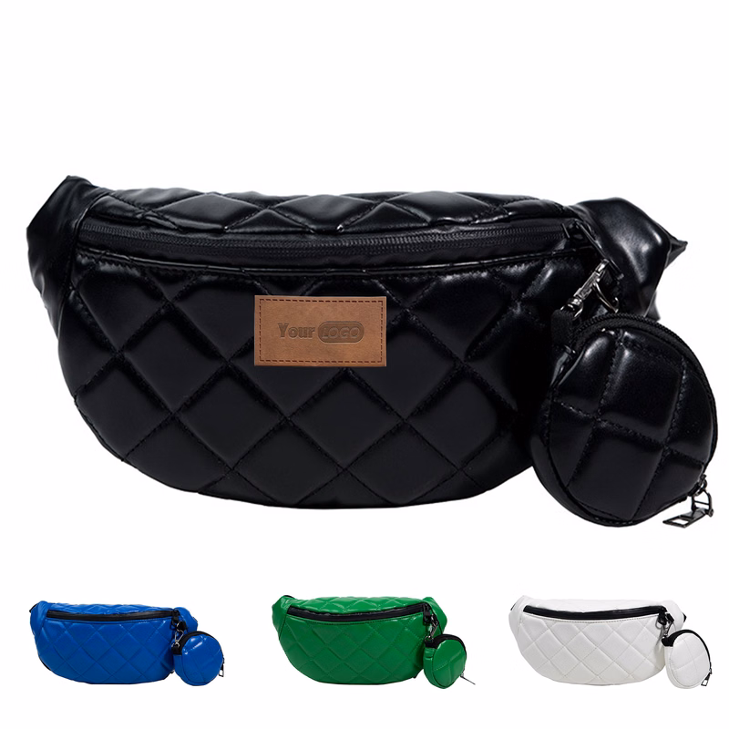 PU Simple and stylish rhombus one-shoulder dumpling bag