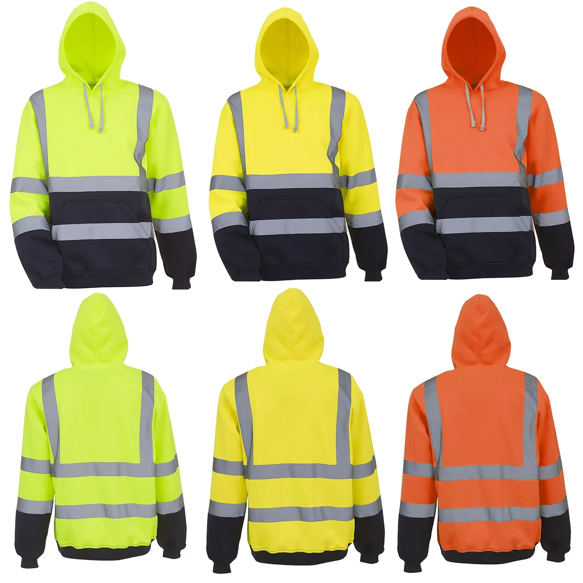 Black Bottom High Visibility Pullover Hooded Sweatshirt 1