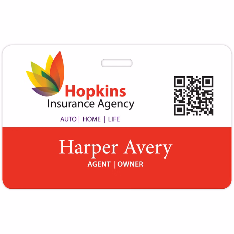 Memphis Plastic Event Name Badge: 3-3/8" x 2-1/8" Horizontal