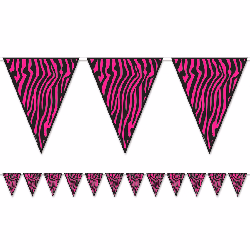 Zebra Print Pennant Banner