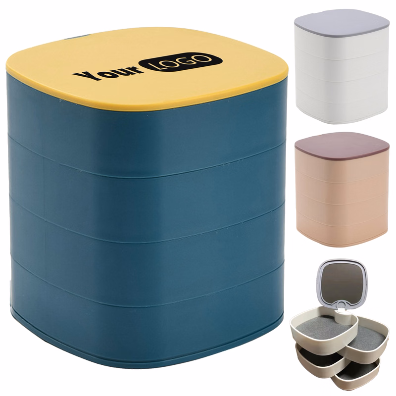 Plastic Large Capacity Rotating Jewelry Box