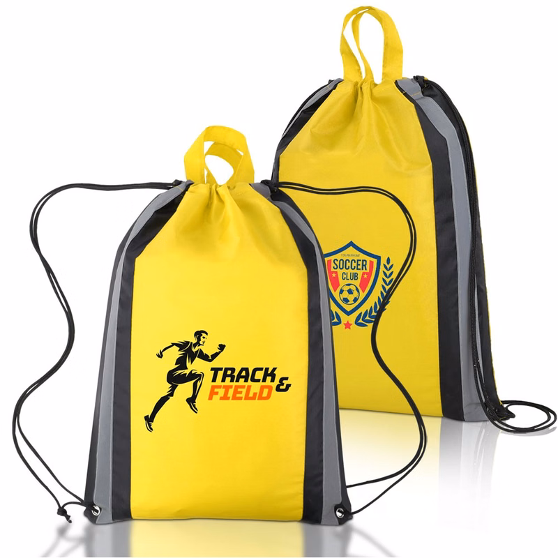 Reflective Stripe Drawstring Backpack ( 14 X 18 )