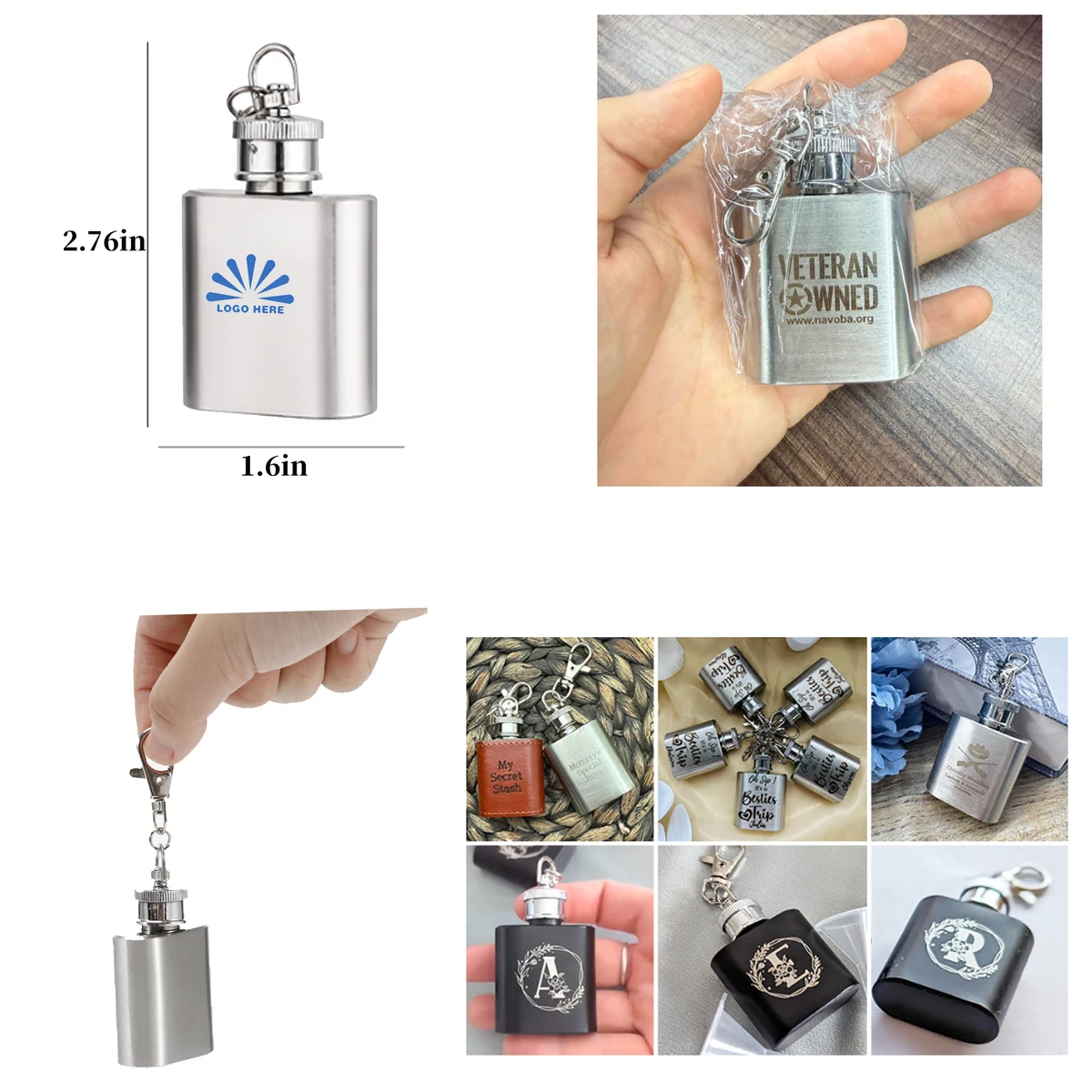 1oz Outdoor Pocket Stainless Steel Hip Flask 1