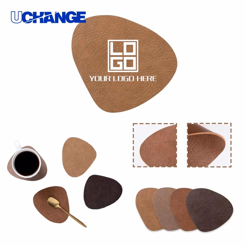 Teardrop PU Leather Insulated Coaster Mat
