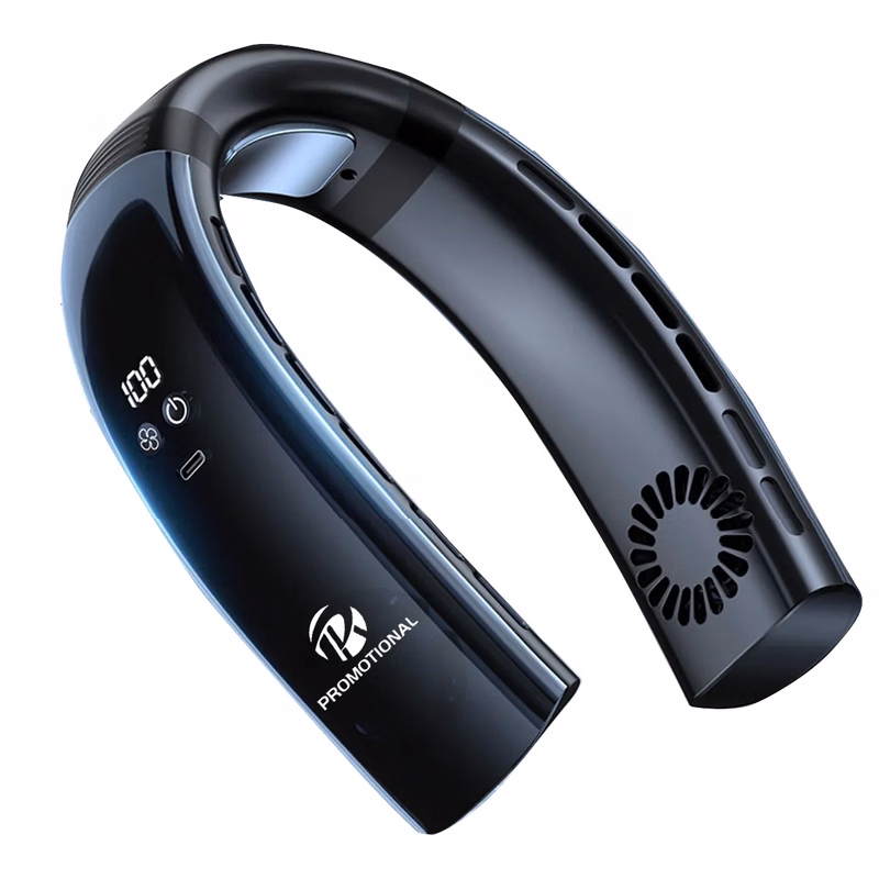 Portable Neck Digital Display Personal Fan