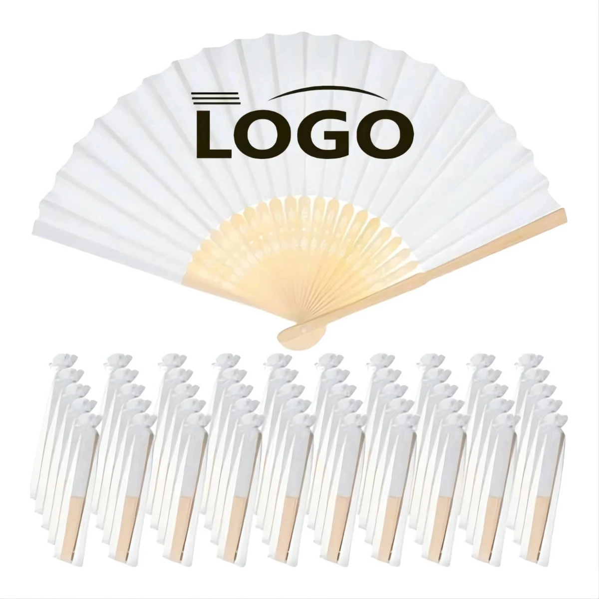 Paper Bamboo Folding Hand Fan MOQ 100PCS 1