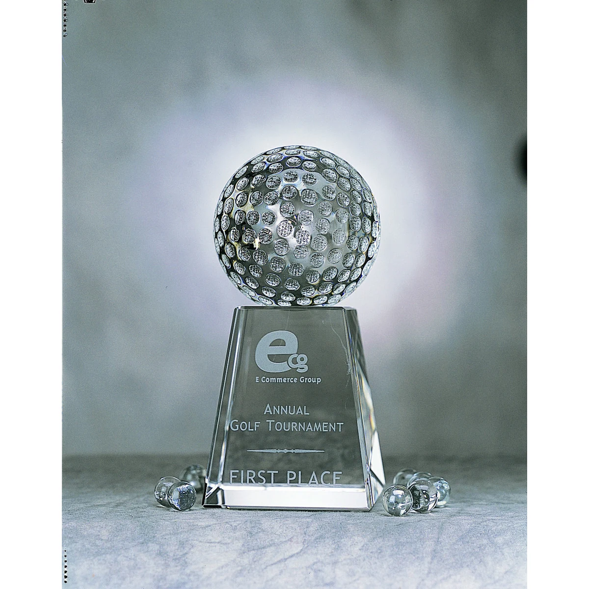 Crystal Golf Ball Award On Base (3"x3"x6") 1