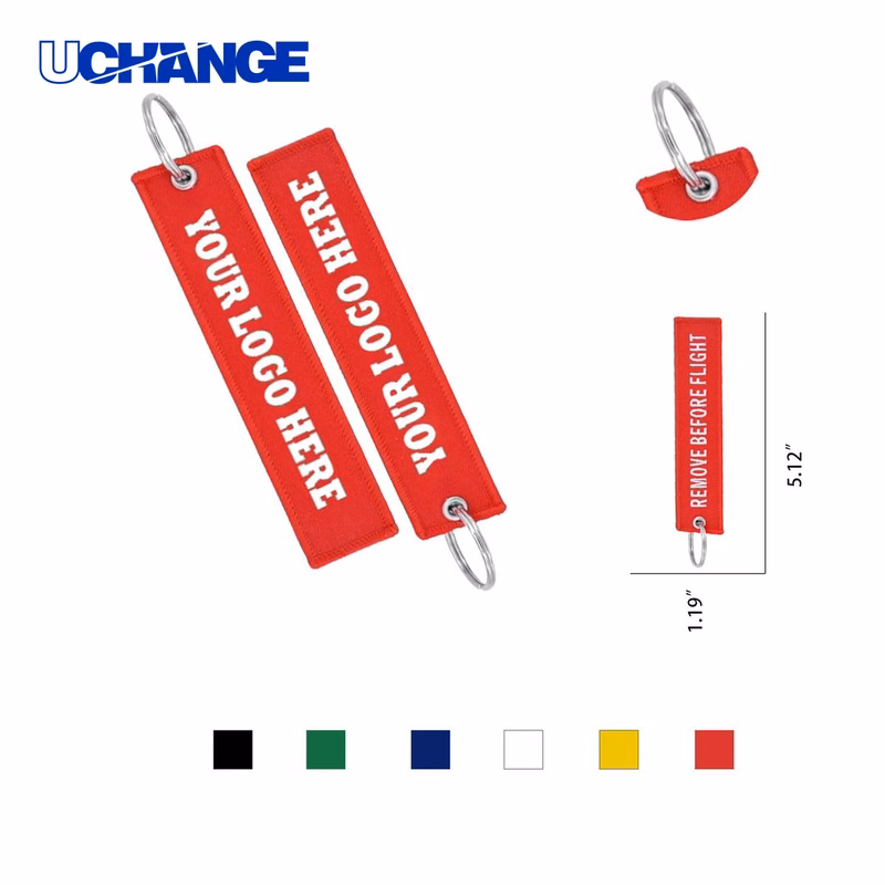 Embroidered Flight Tag Keychain