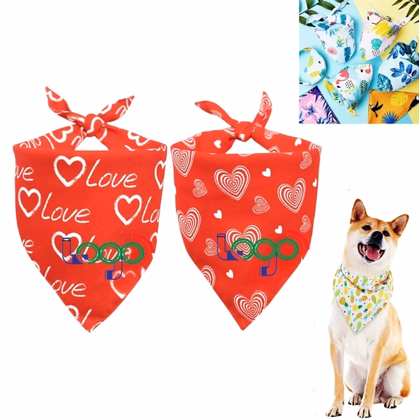 Custom 17 Inch Polyester Pet Triangle Bandana Washable Tie Dye — Dog Gifting