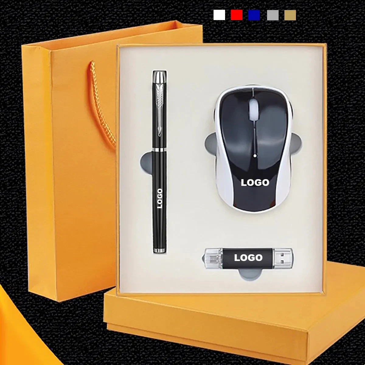 Custom Luxury Gift Set, USB Drive, Mouse, and Pen 1