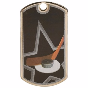 Hockey Star Metal Dog Tag