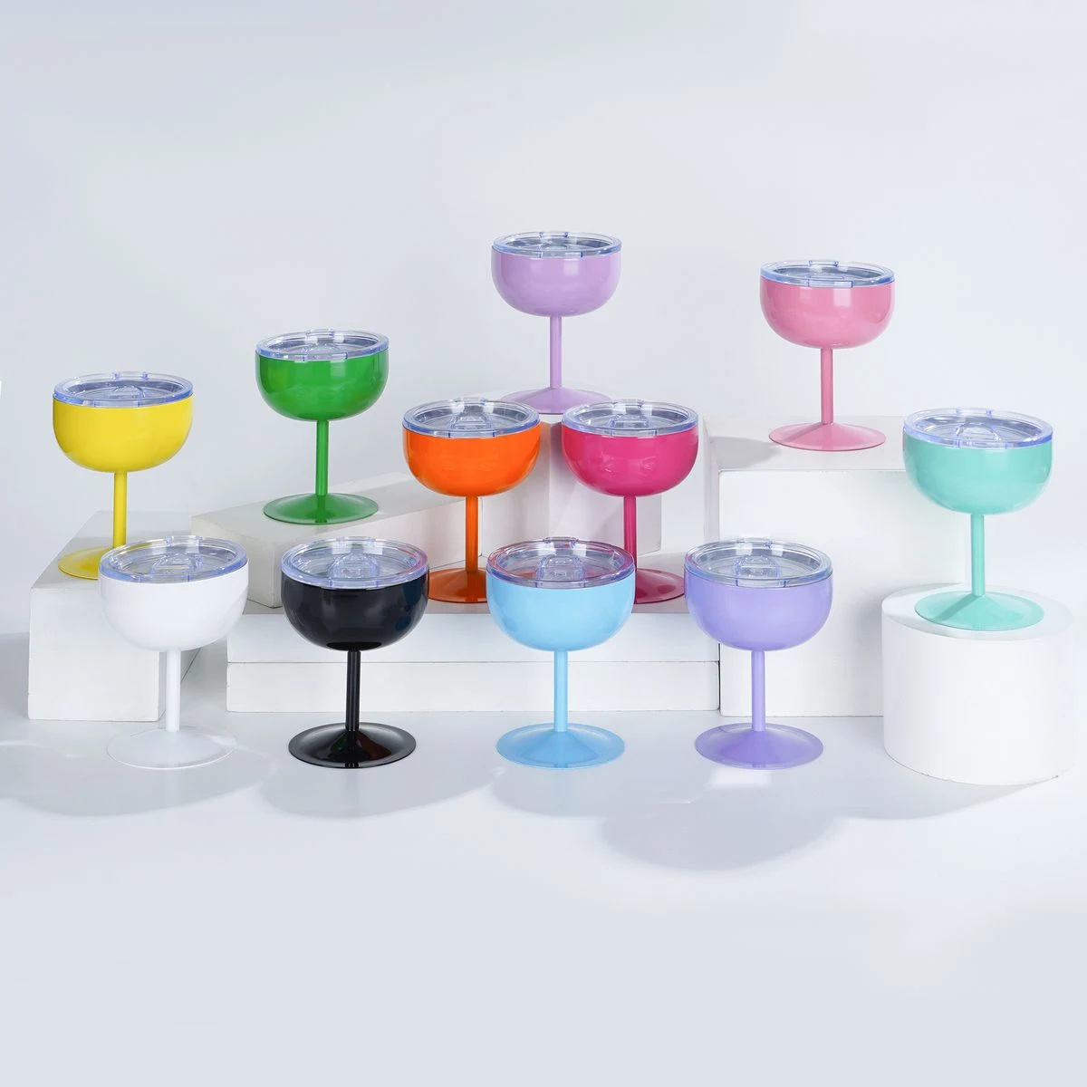 Stainless Steel Martini Tumbler With Lids 1