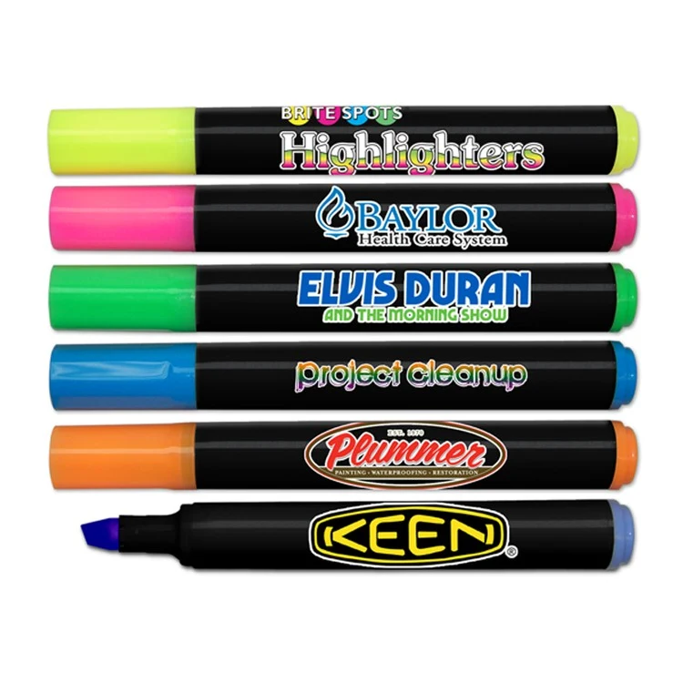 Brite Spots Black Barrel Jumbo Highlighter with Full Color Decal - USA Union Made 1