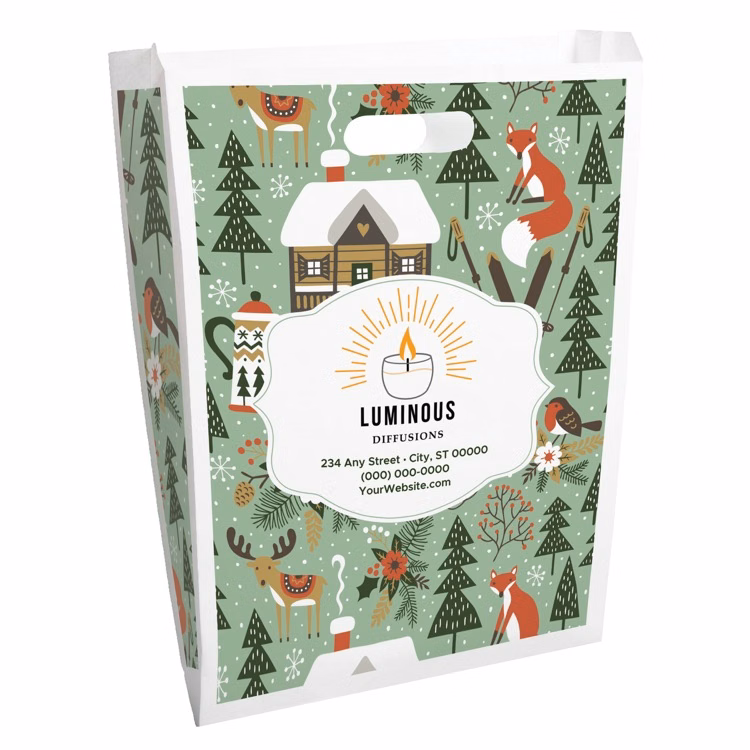 Christmas Scatter Design 4 Merchant Paper Bags (12" x 15" x 2.5")