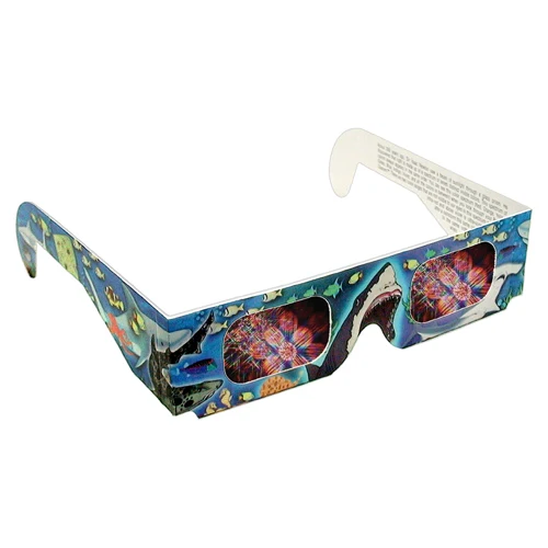 Rainbow Diffraction Glasses - Shark - Stock Imprint 1