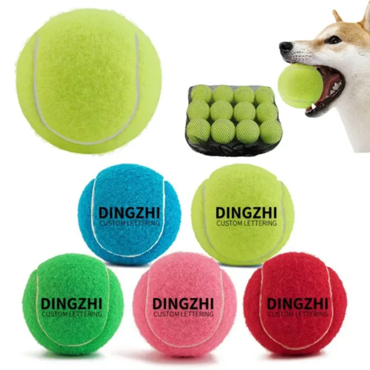 Full Color Rubber Pet Training Tennis Ball 1