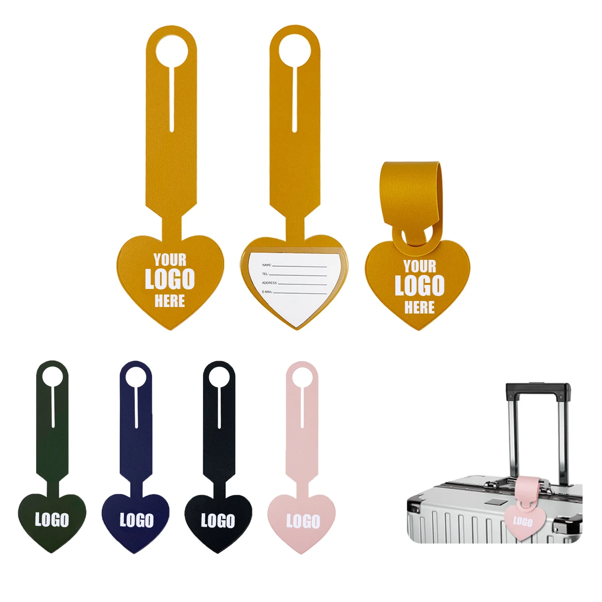 Heart Shaped PU Luggage Tag 1