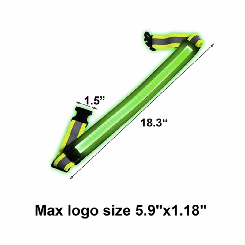 LED Reflective Belt USB Rechargeable Glowing Waistband
