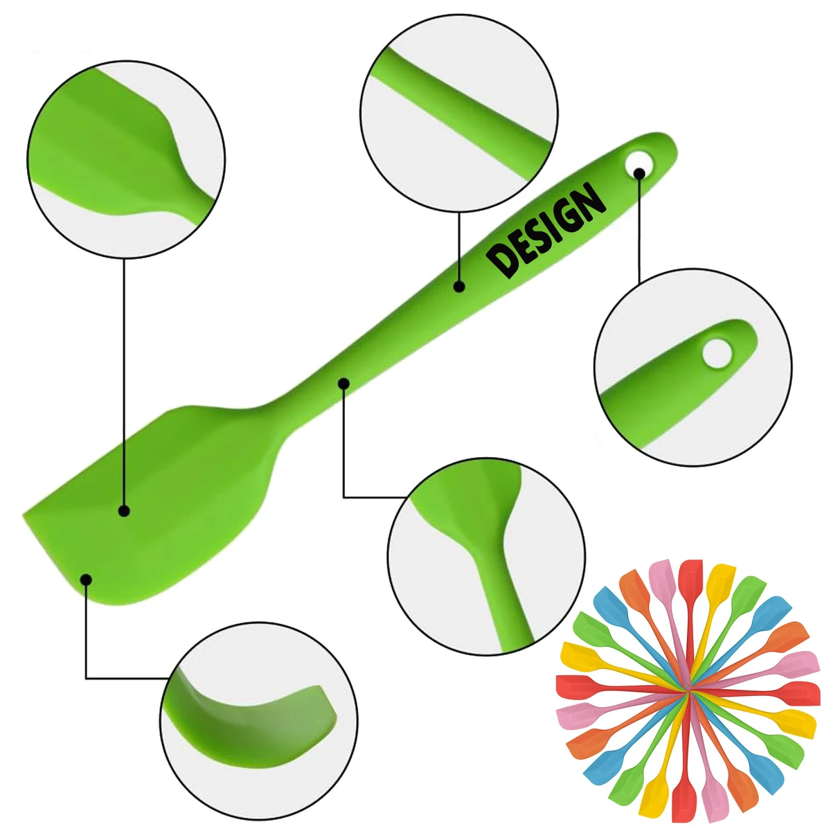 One Piece Design Silicone Spatulas 1